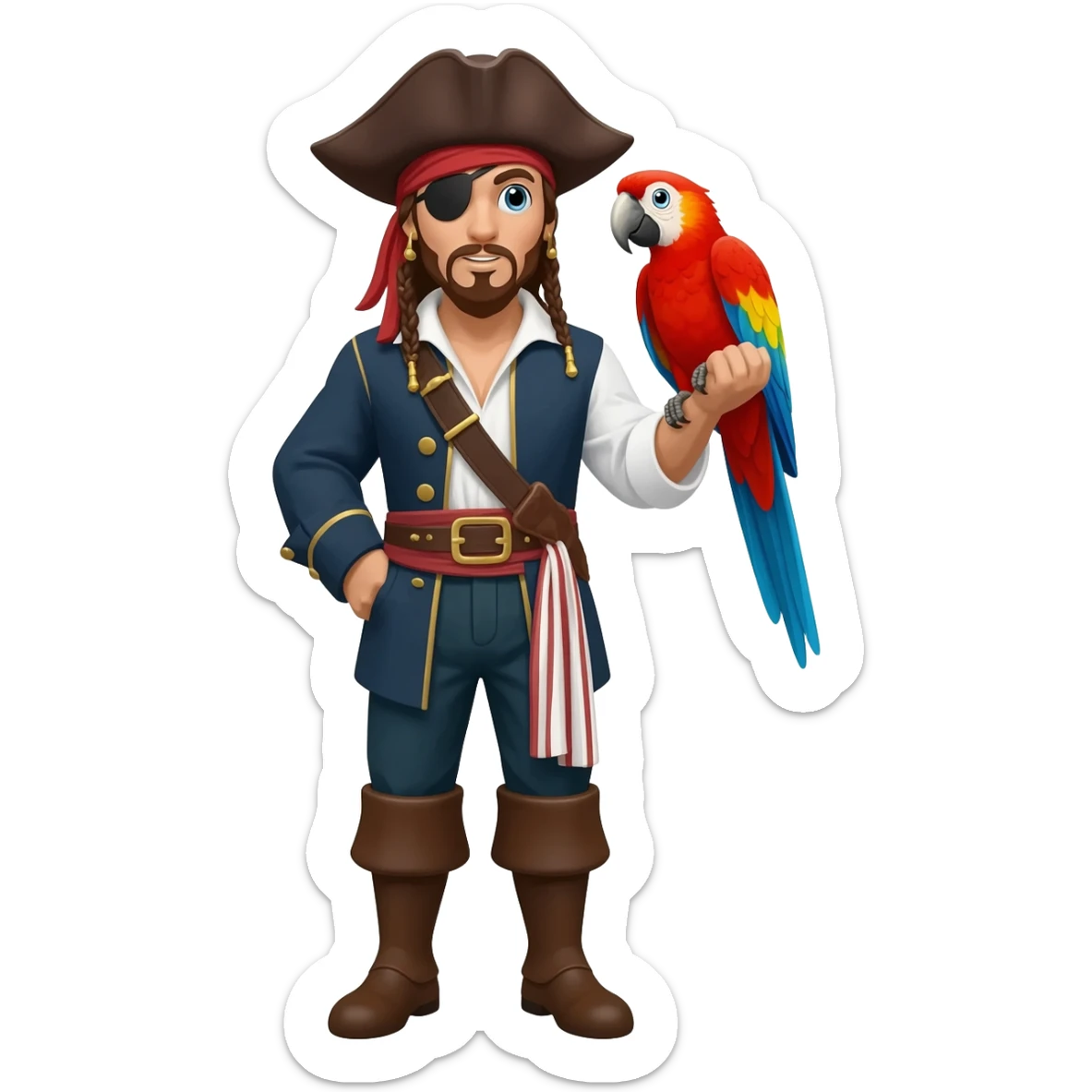 pirate and parrot sticker