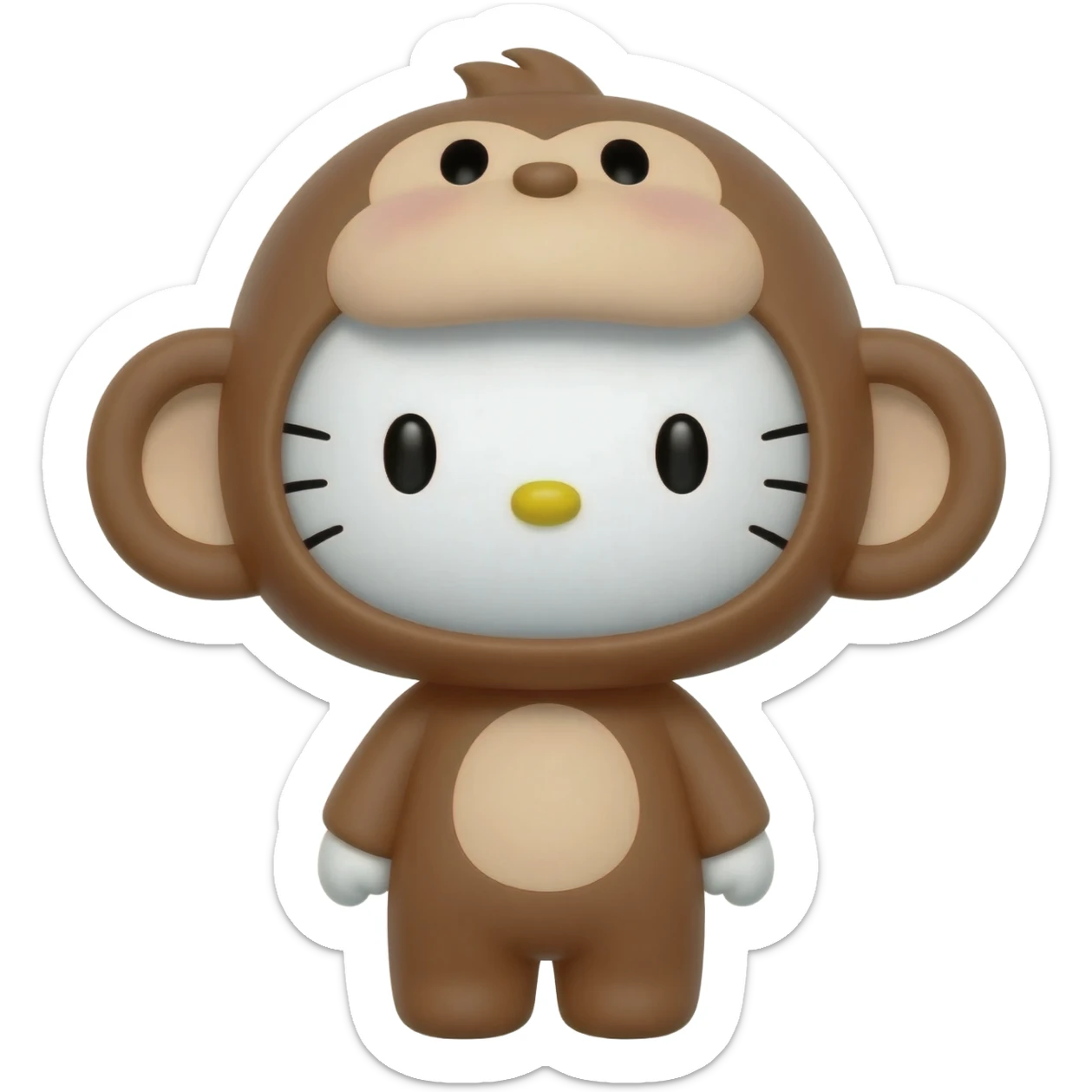 hello kitty in a monkey onsesie sticker