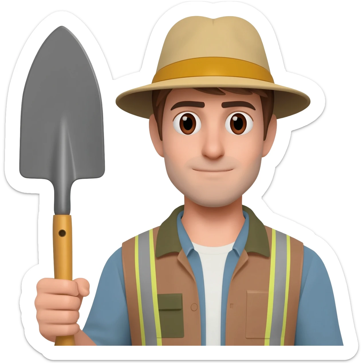 archaelogist with tool sticker