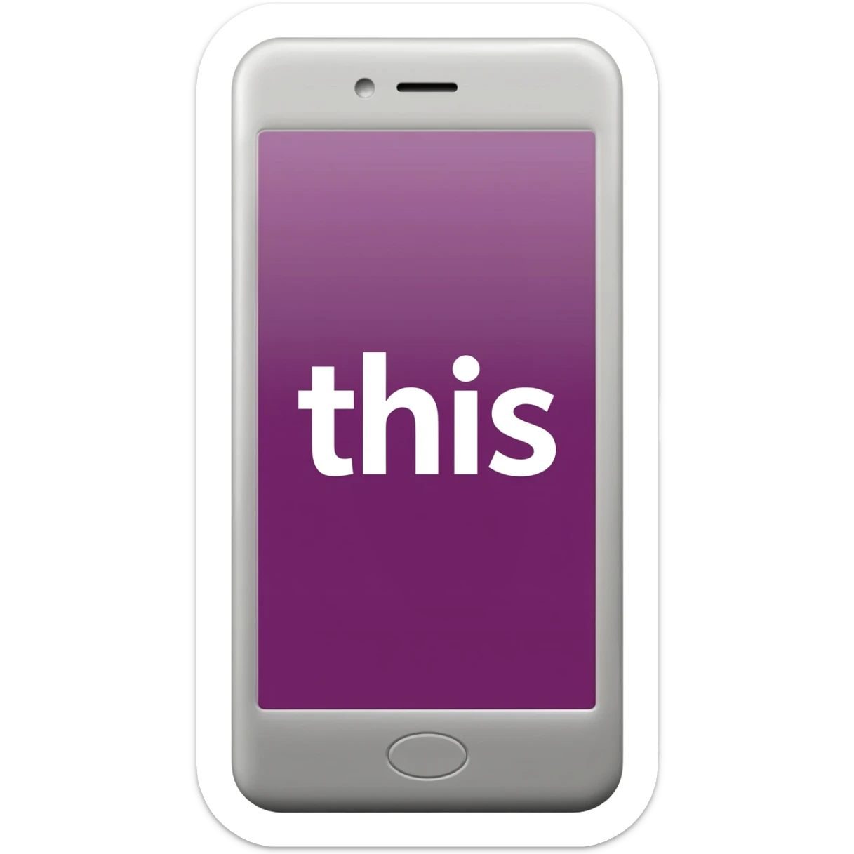 Create me an emoji of a phone with this is the middle of the screen sticker