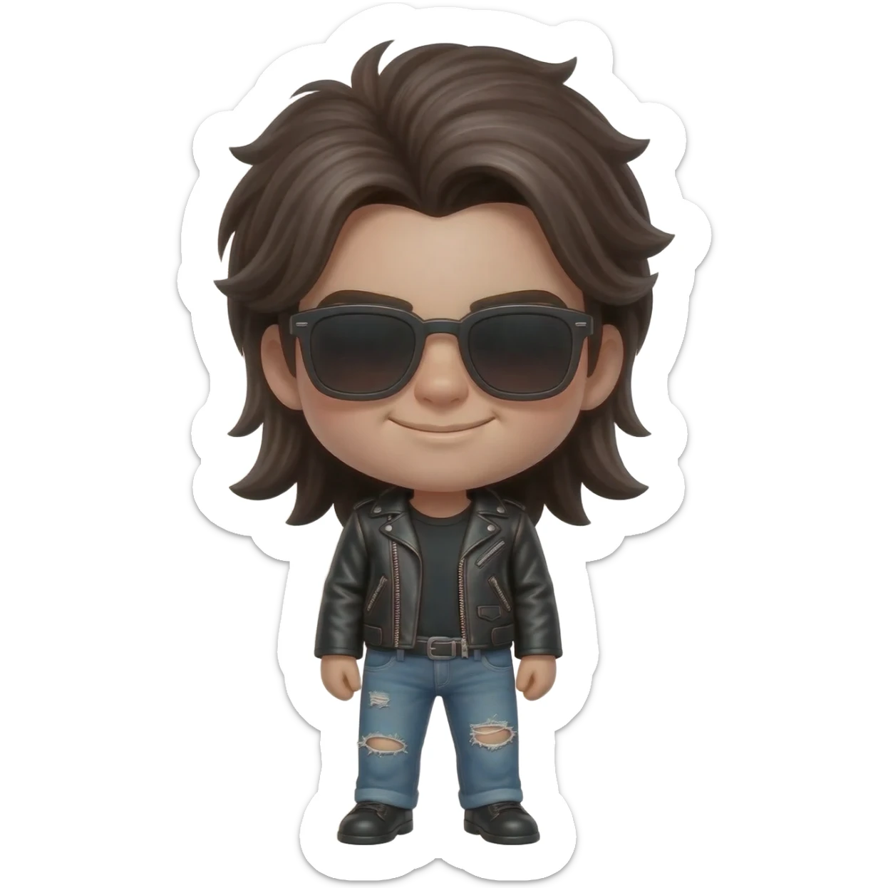 A baddie type attitude emoji with glasses like and she's like pulling it down sticker