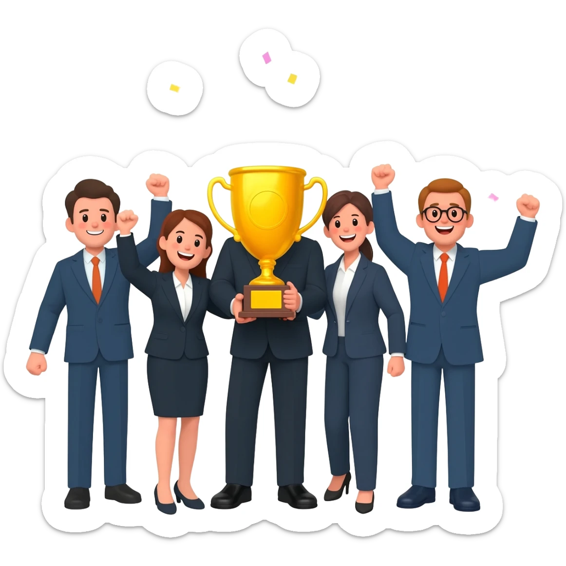 Create an emoji that embellishes a sales team that hits goal. Make it cute and open for positive interpretation. Make it an emoji that is accessible for a professional work environment. sticker