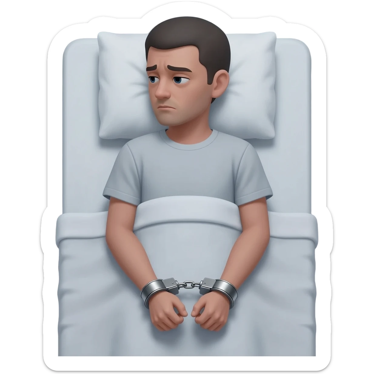 Handcuffed to bed sticker