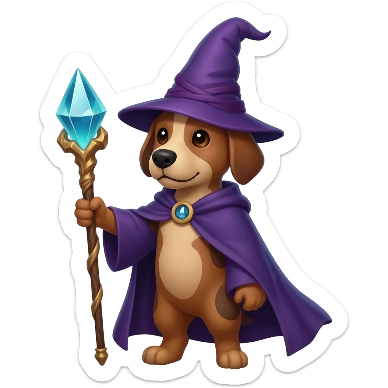 Dog wizard sticker