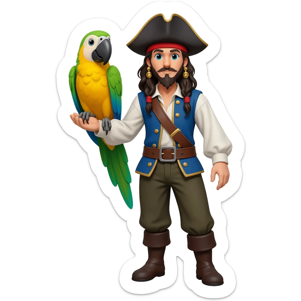 pirate and parrot sticker