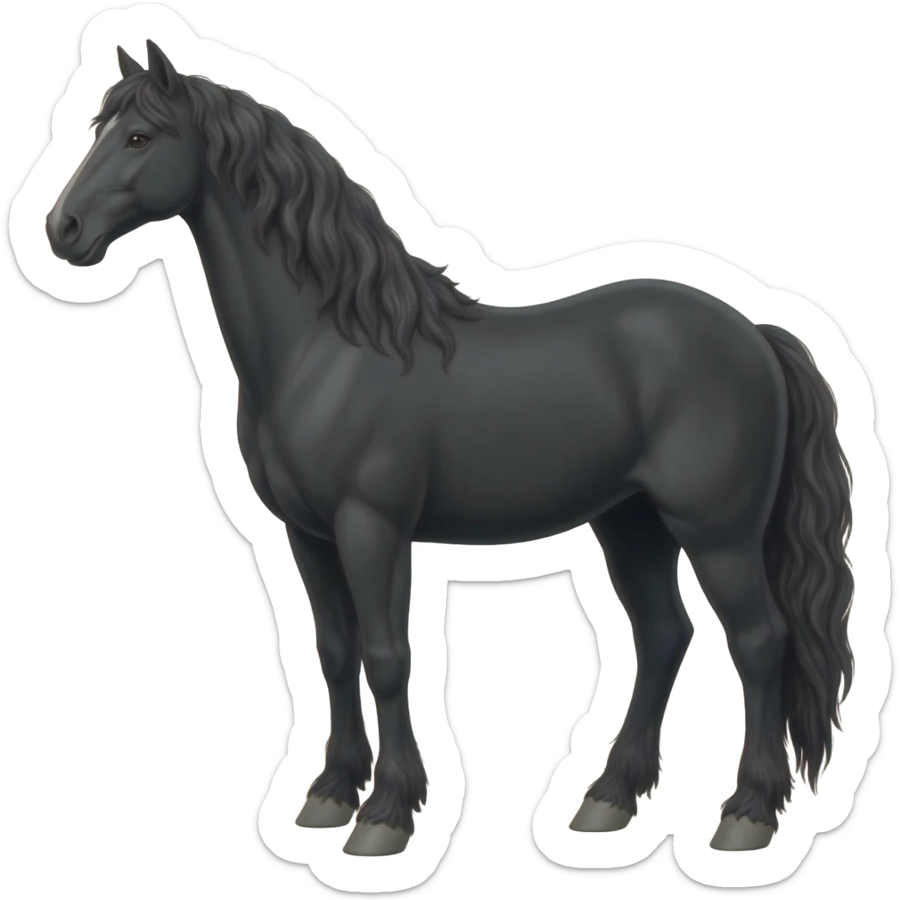 wild black horse sticker