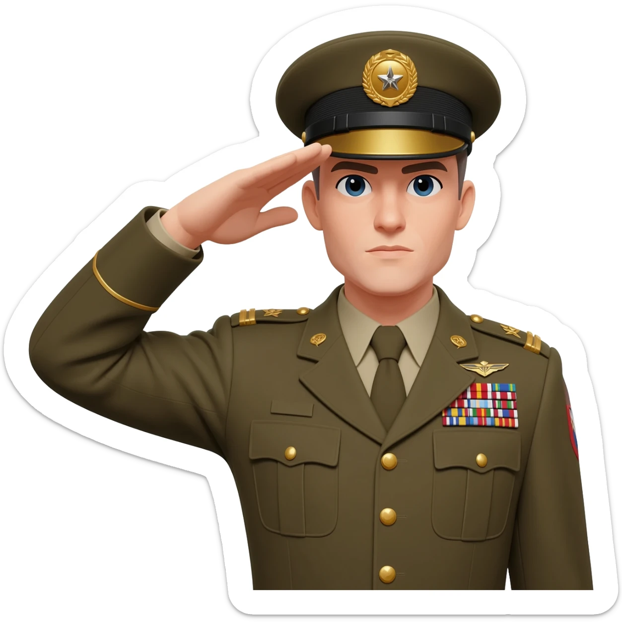 militar saludando sticker