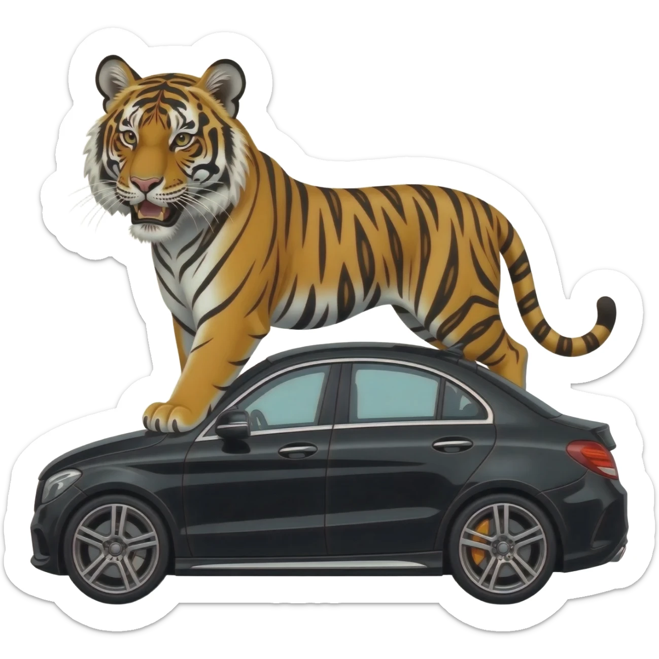 Tiger on a Mercedes sticker