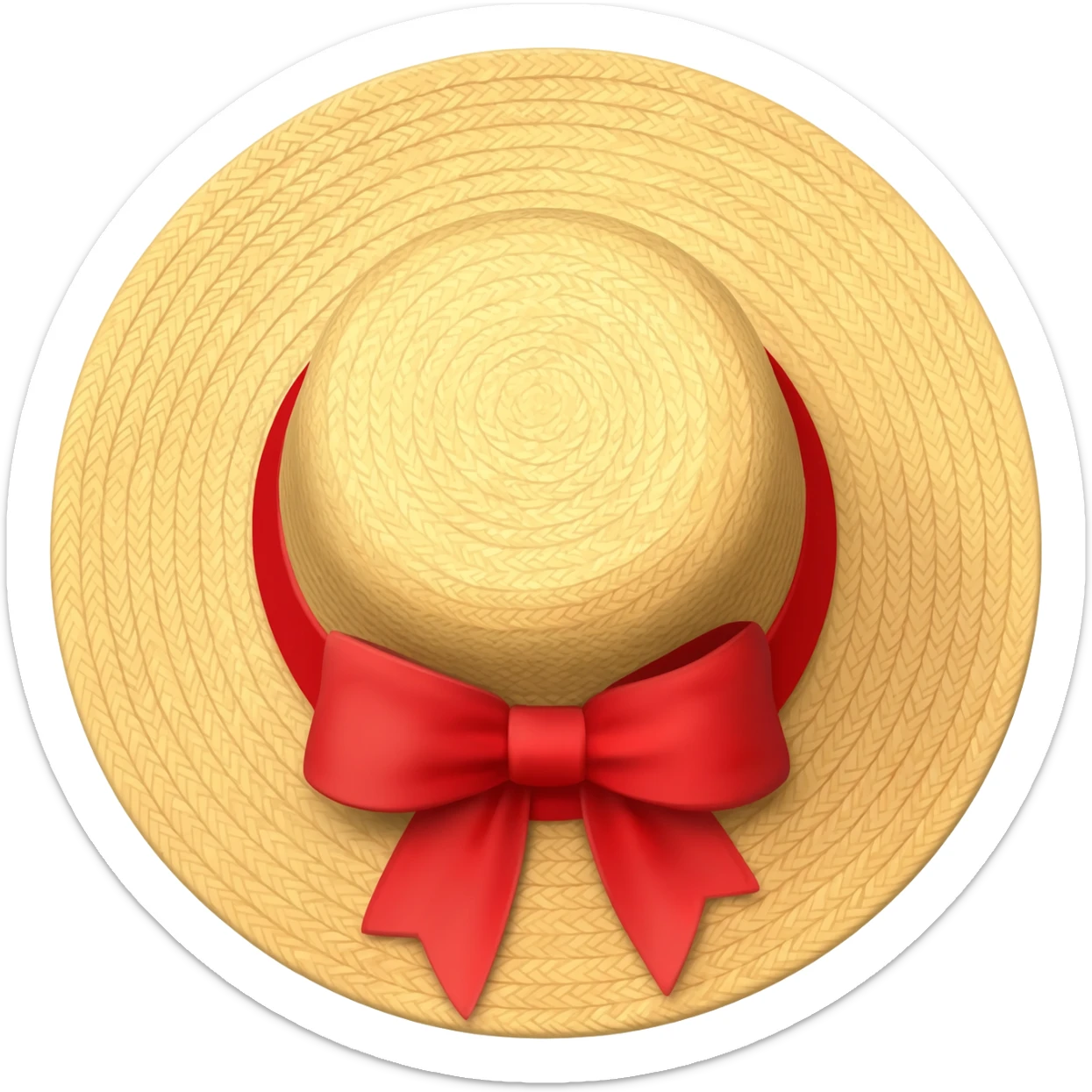 Sombrero de paja con el lazo rojo sticker