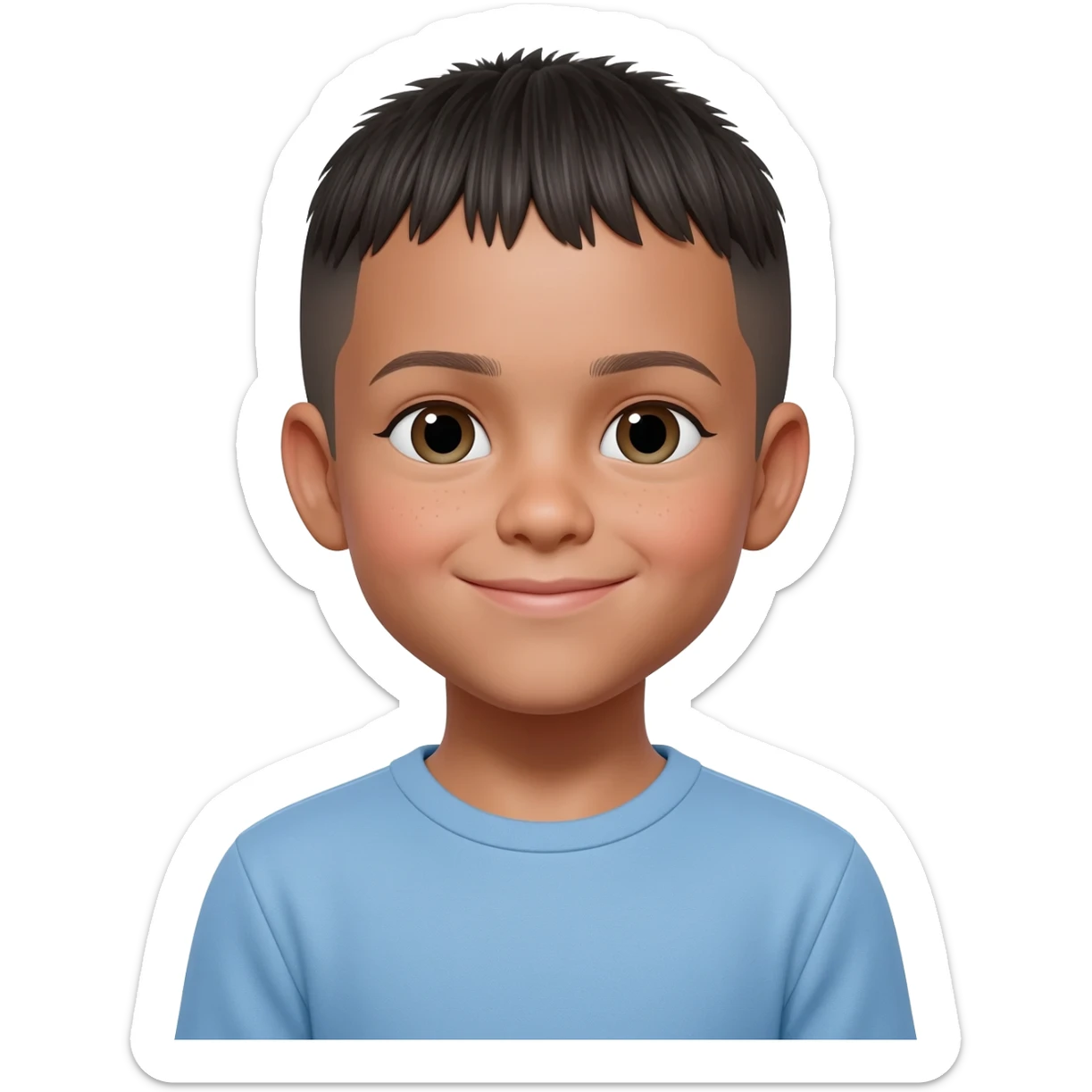 white kid with a tapered fringe haircut sticker