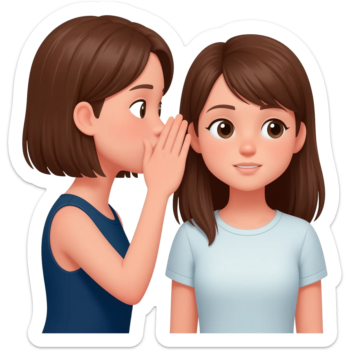whispering in ear girl and girl sticker