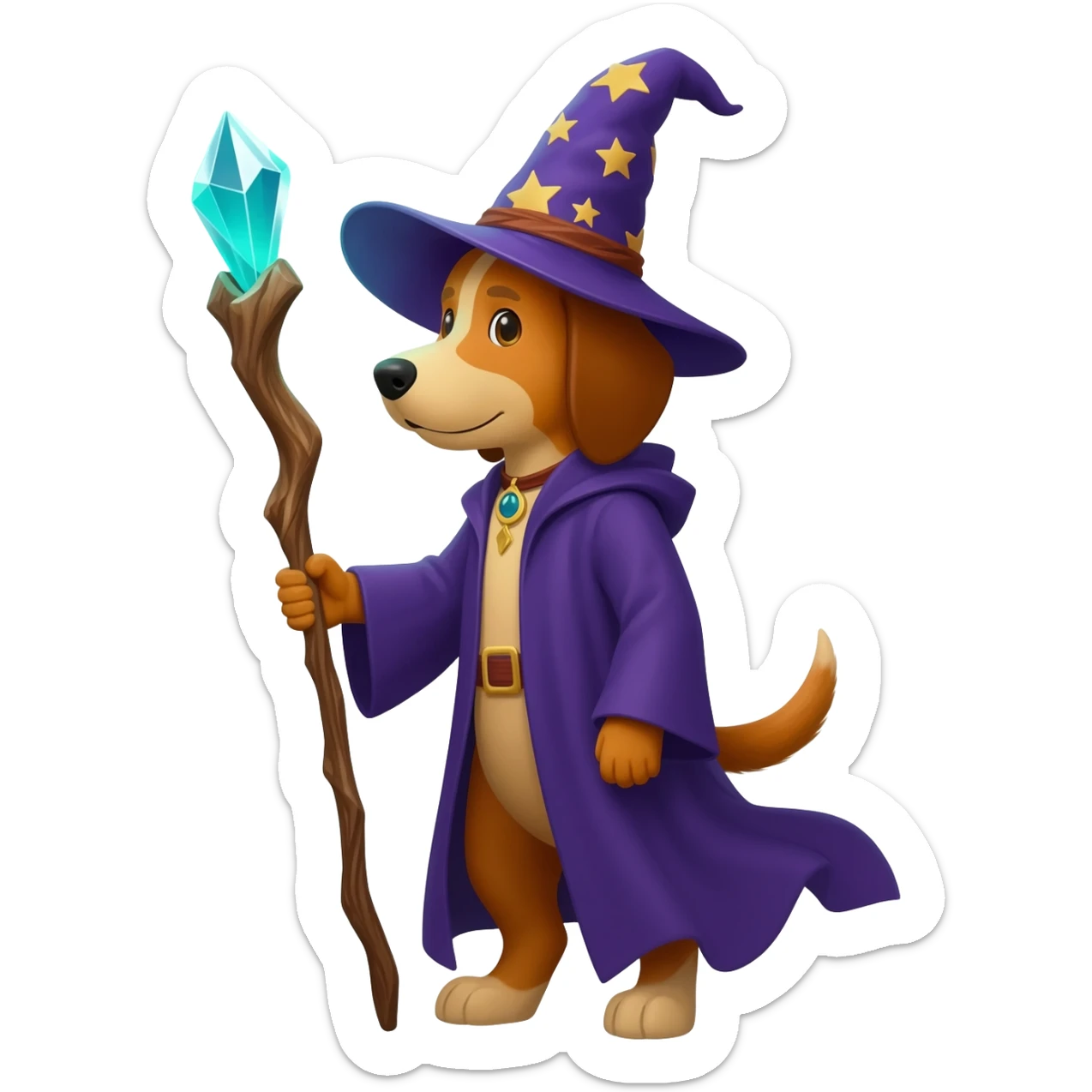 Dog wizard sticker