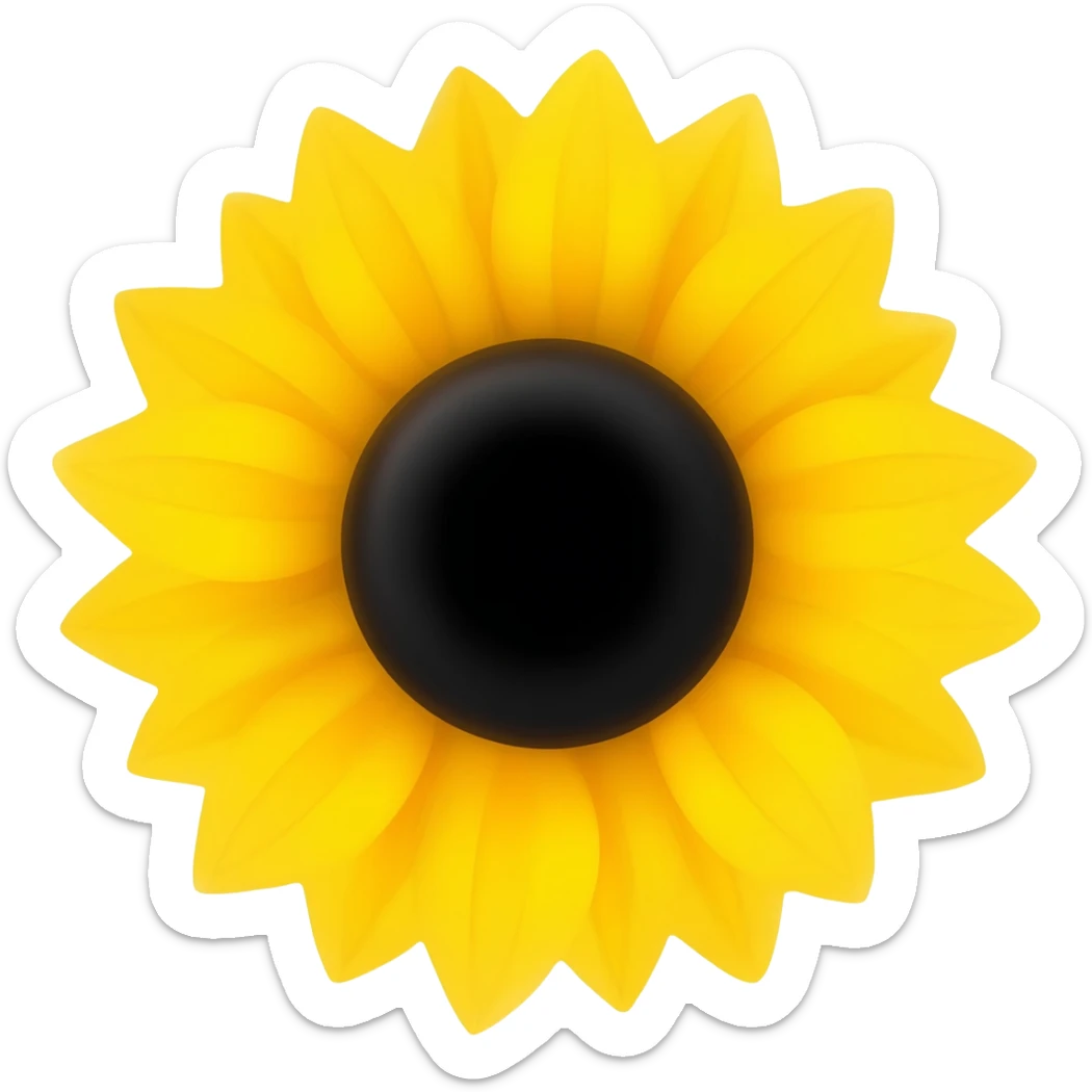 Emoji de Girasol con el centro negro sticker