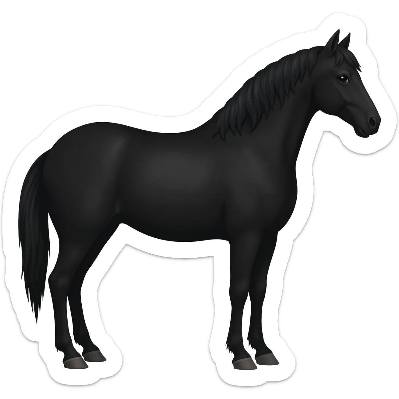 Black horse sticker