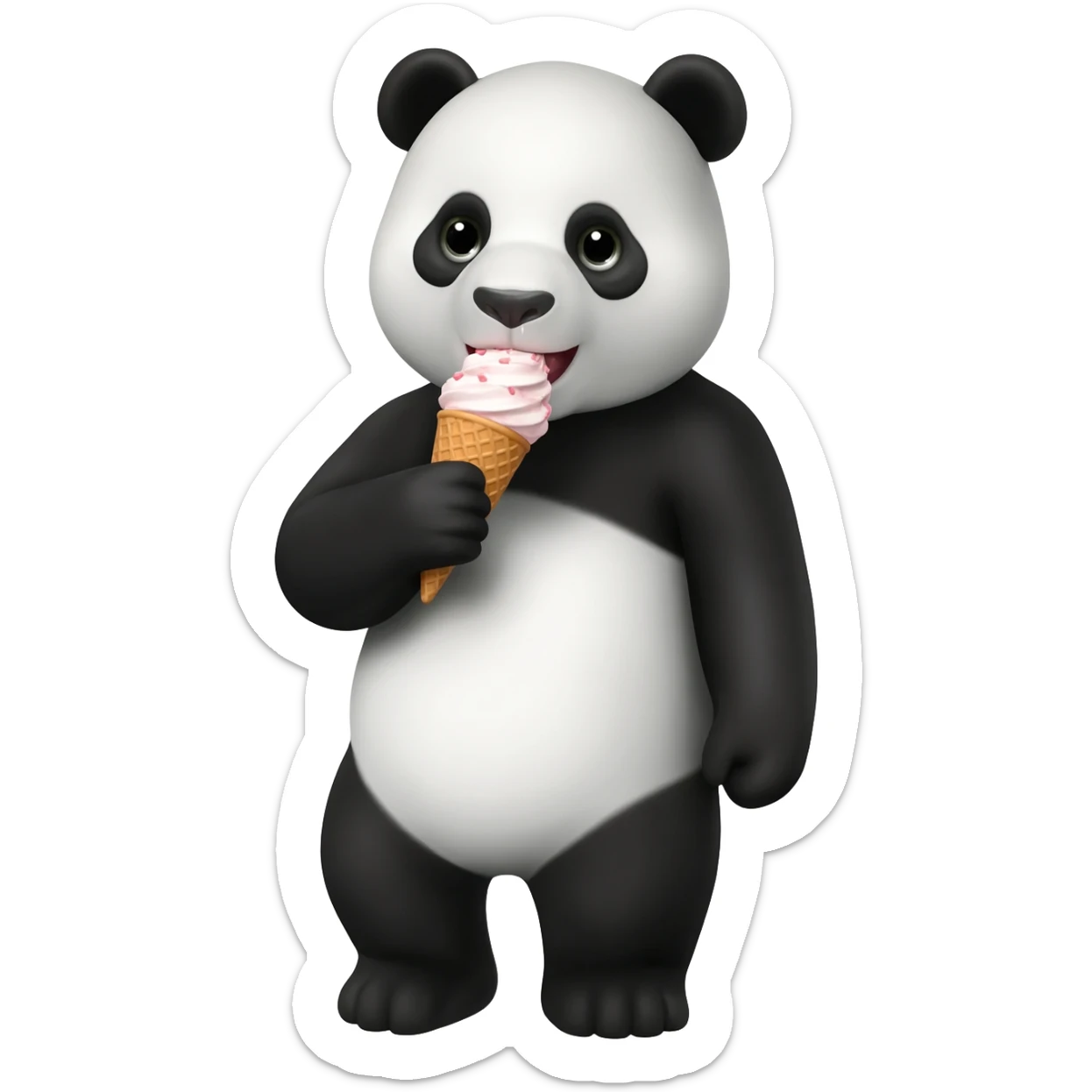 Panda eating ice cream sticker