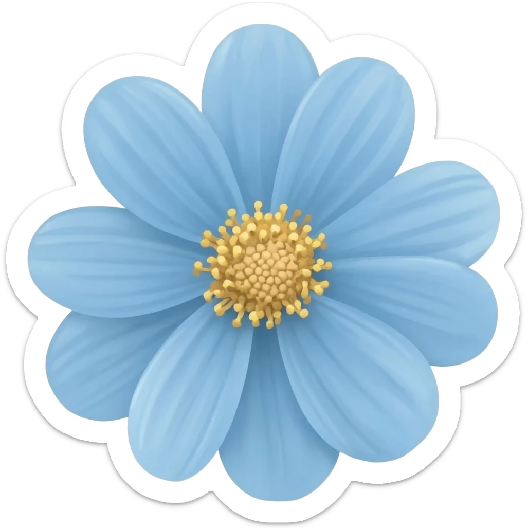 Light blue flower sticker