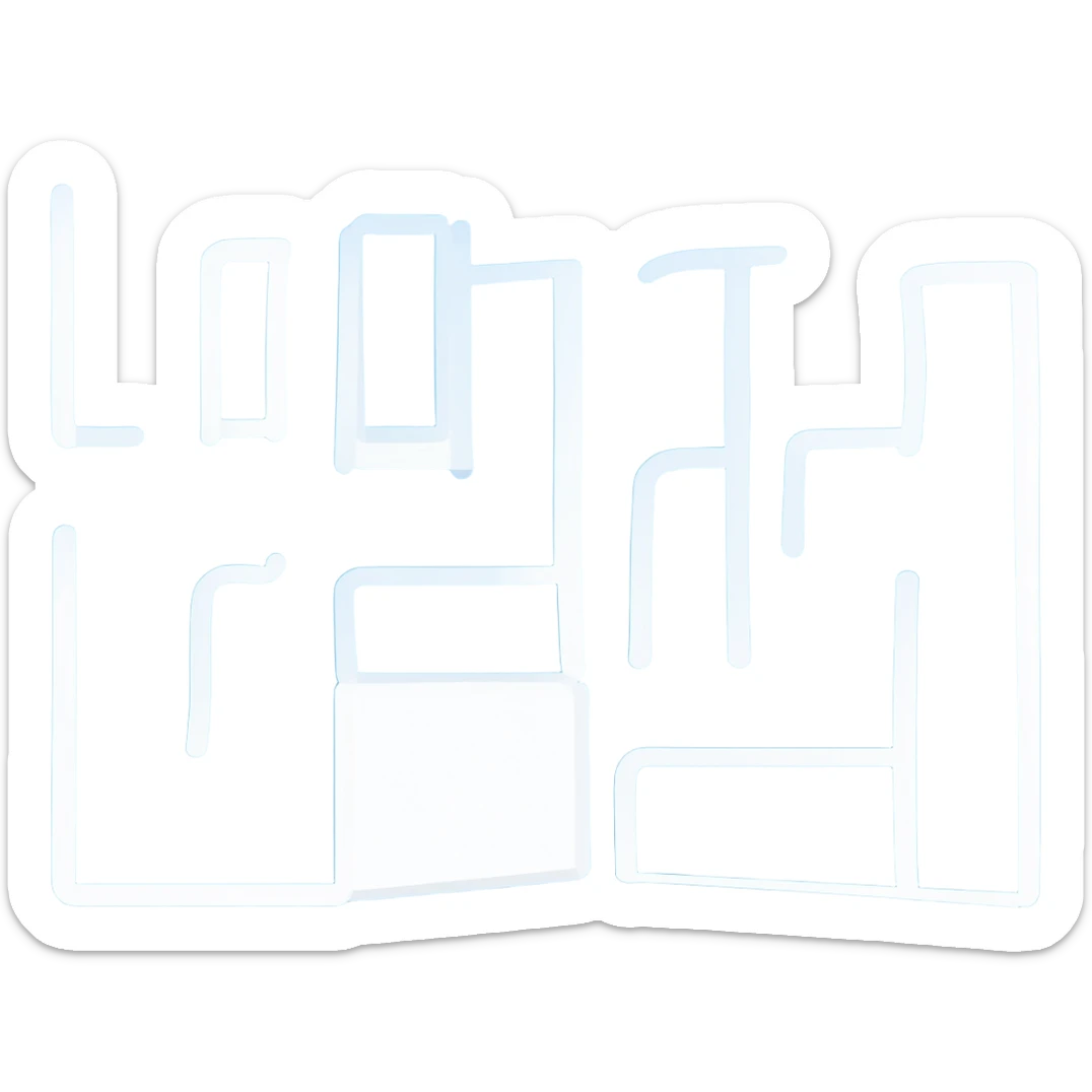 With white lines and very basic iconography, about a university sticker