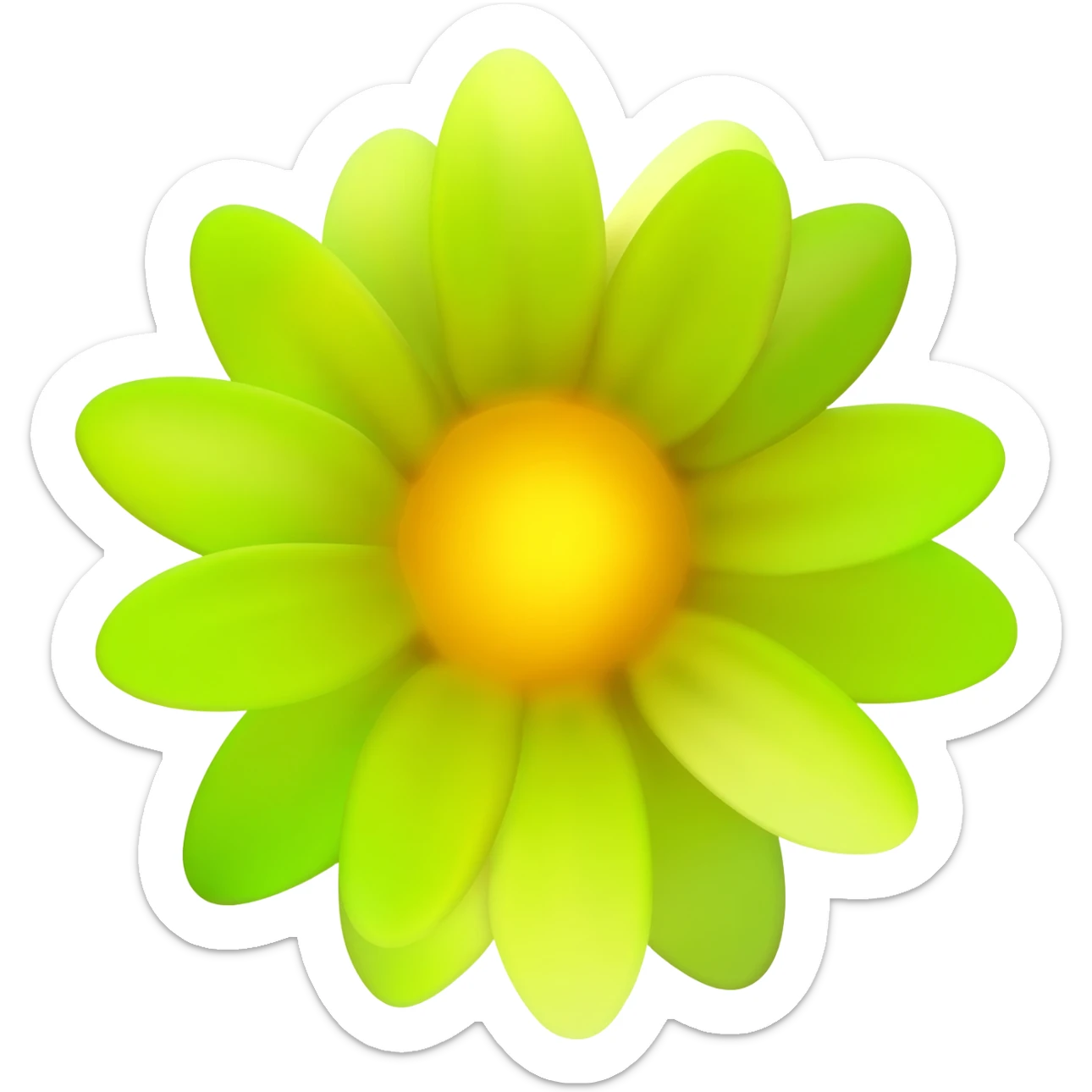 Yellow green flower real sticker