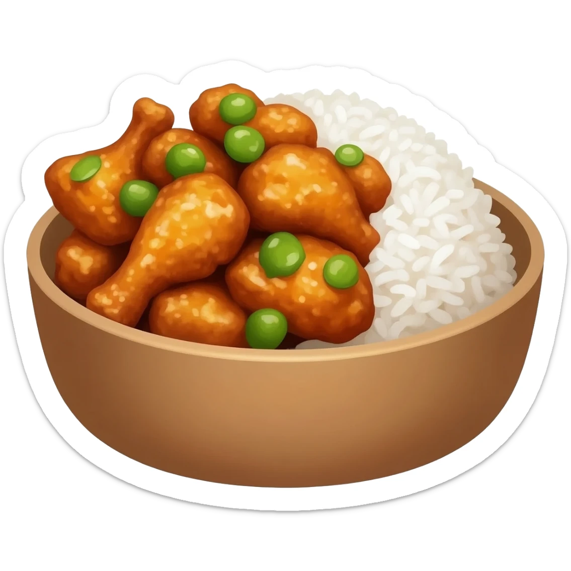 General Tso’s Chinese takeout with white rice sticker