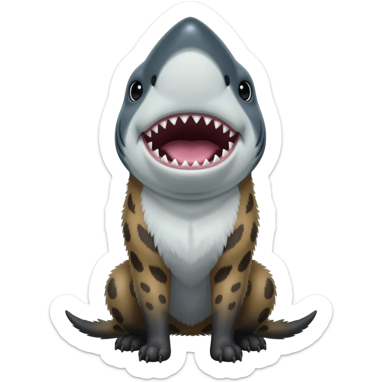 Cool edgy furry cute realistic Landhai-Shark-canine-Sharpedo-Hyena-hybrid-animal-Pokémon-Fakemon-fusion-creature  sticker