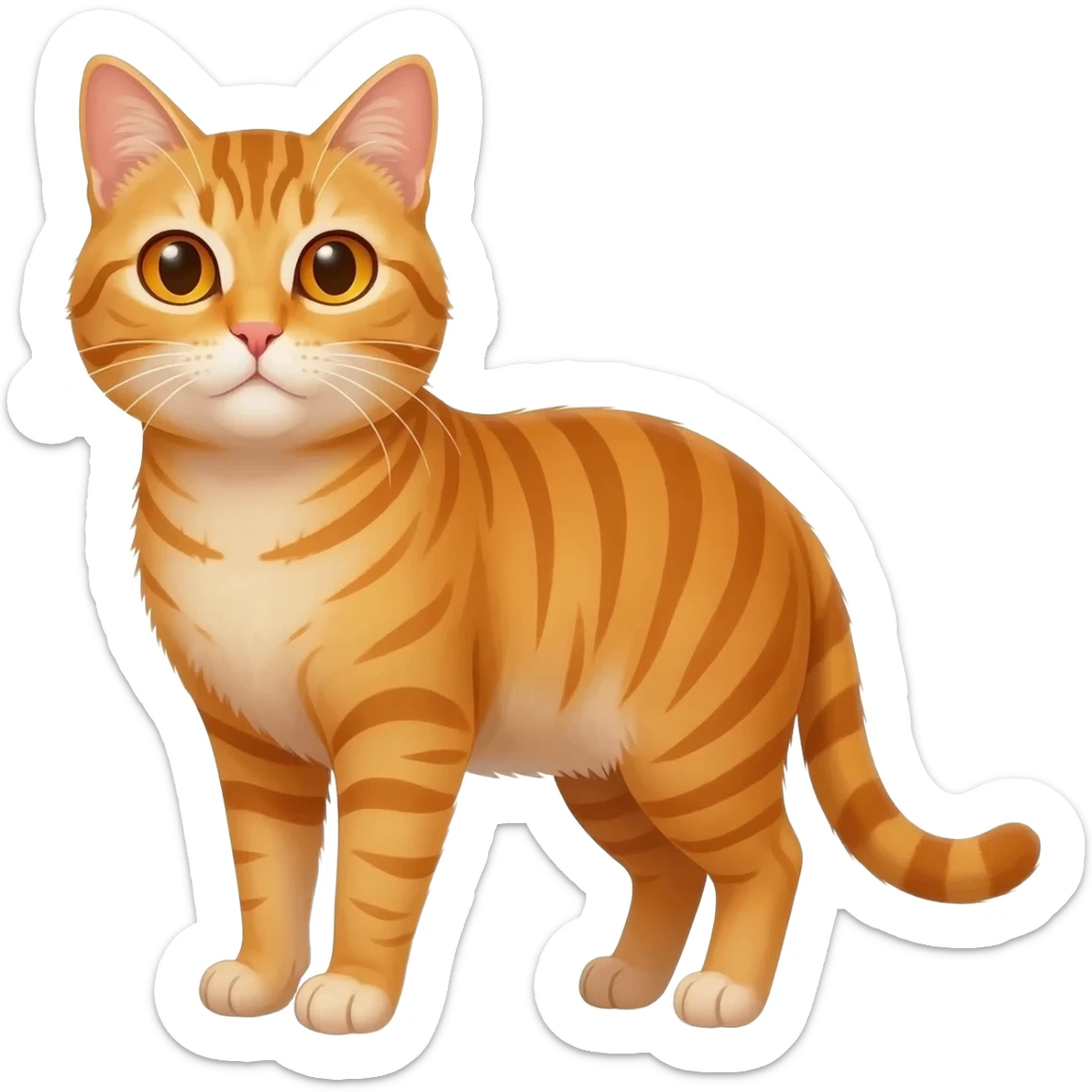 Tabby cat orange sticker