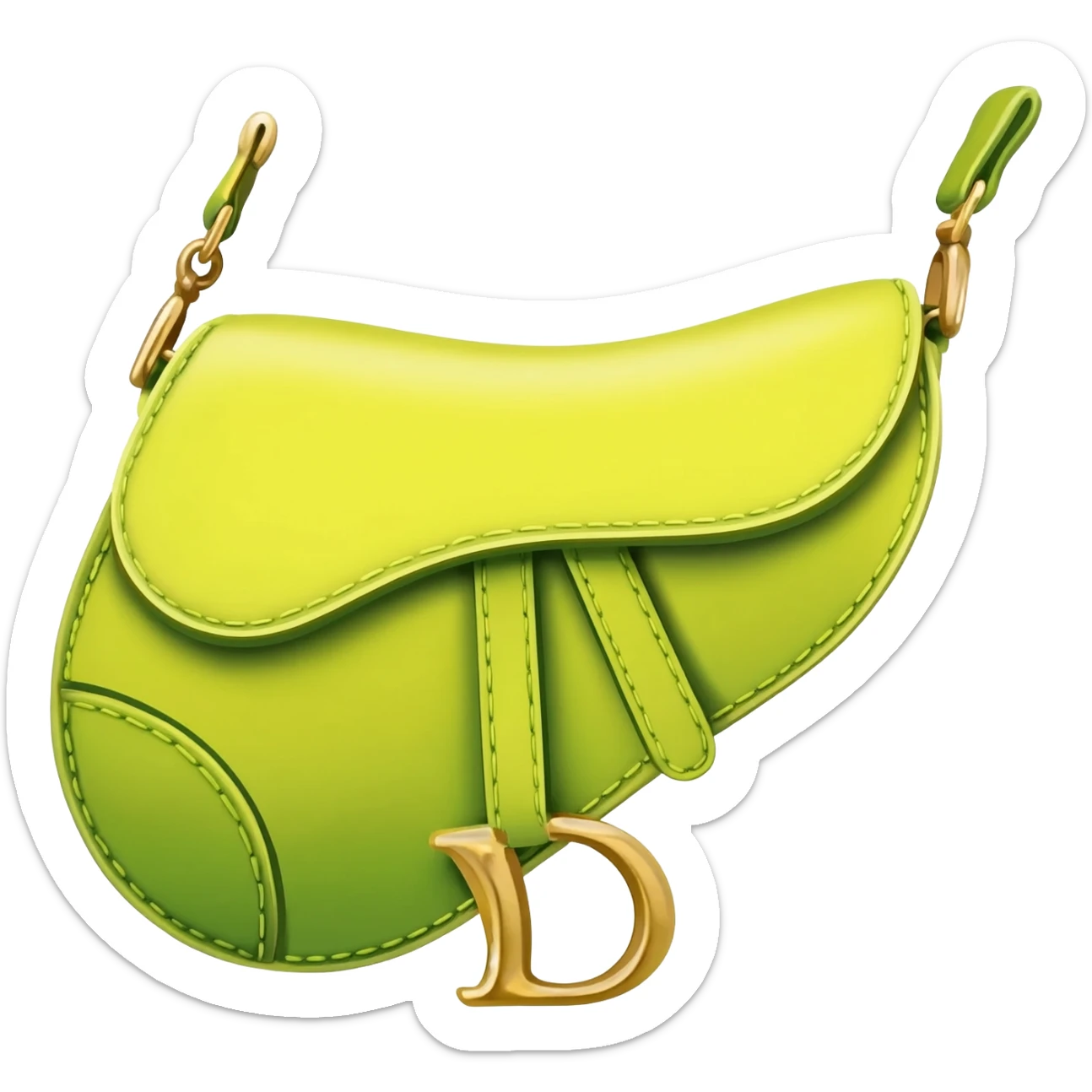 yellow green saddle dior bag sticker