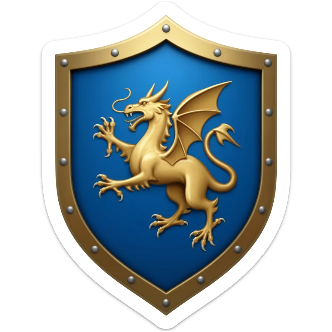medieval blue shield sticker