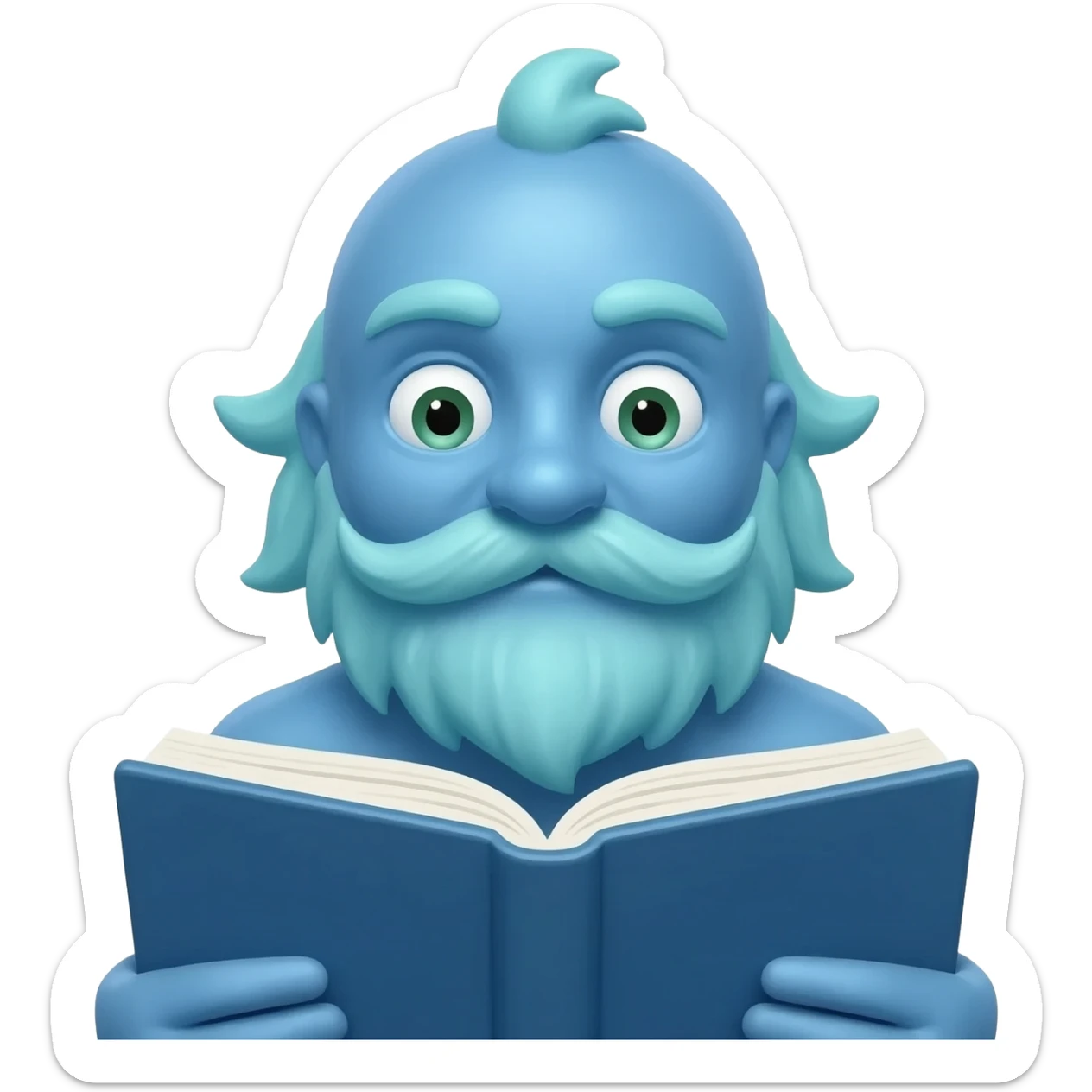 neptune reading a book sticker