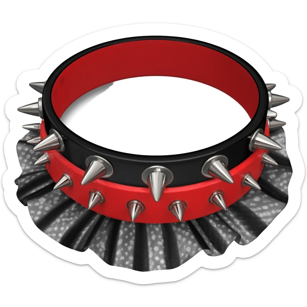 Black and red gothic lolita spiked choker-collar  sticker