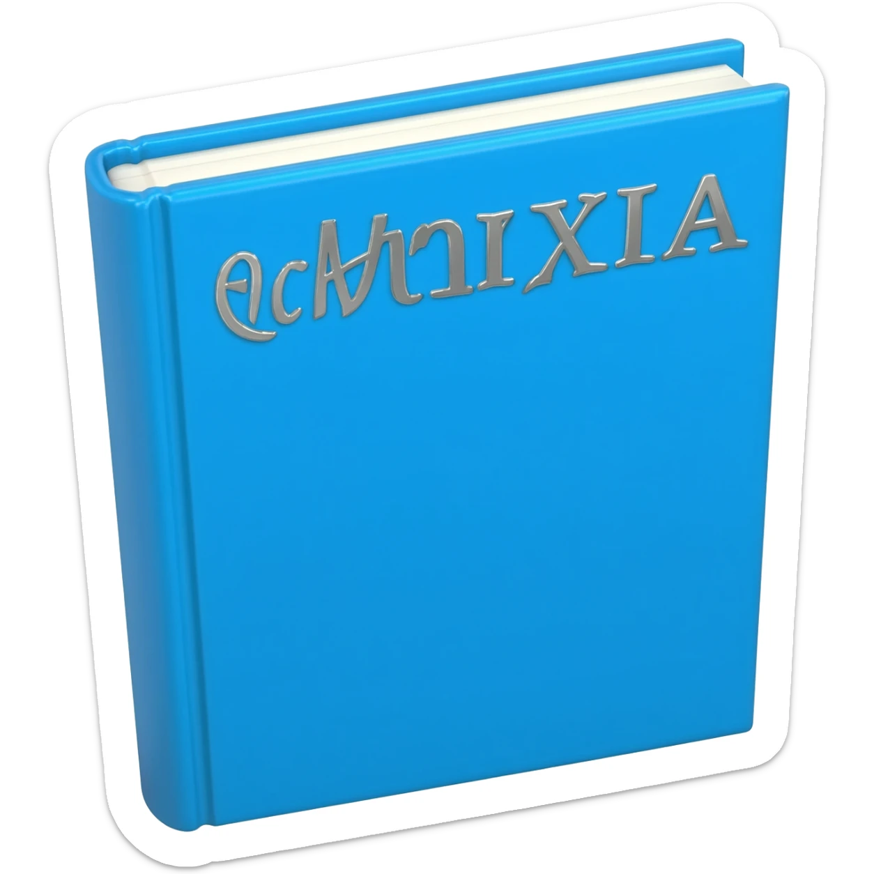 bright blue book sticker
