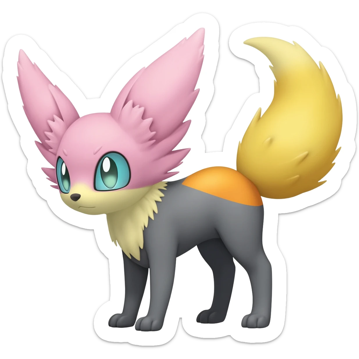 Umbreon-Jolteon-Sylveon-hybrid-animal-Fakémon-Pokémon-fusion sticker