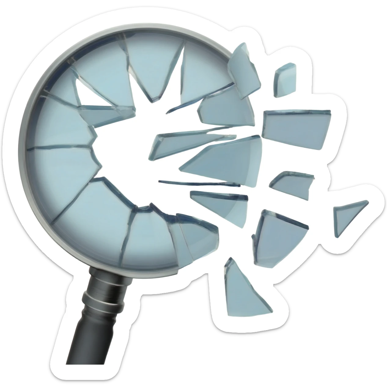 broken magnifying glass sticker