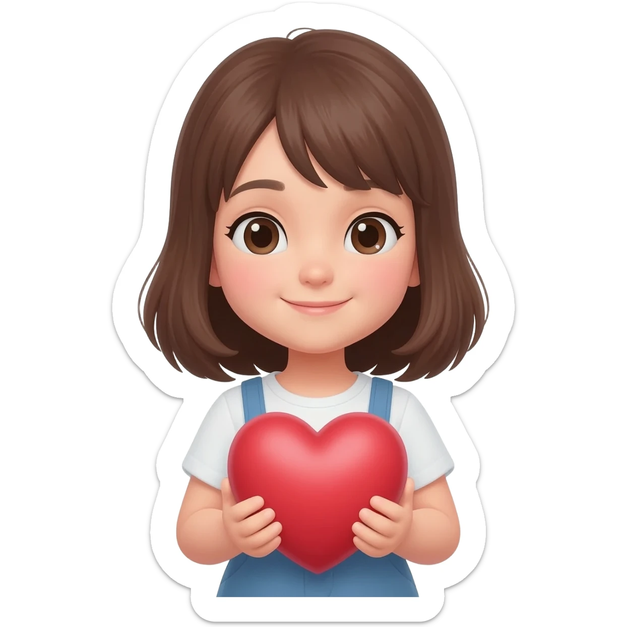 сердечко держит девочка sticker