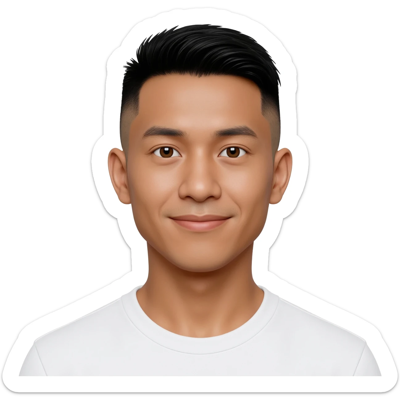 Filipino man at 25 years old fade hair cut  sticker