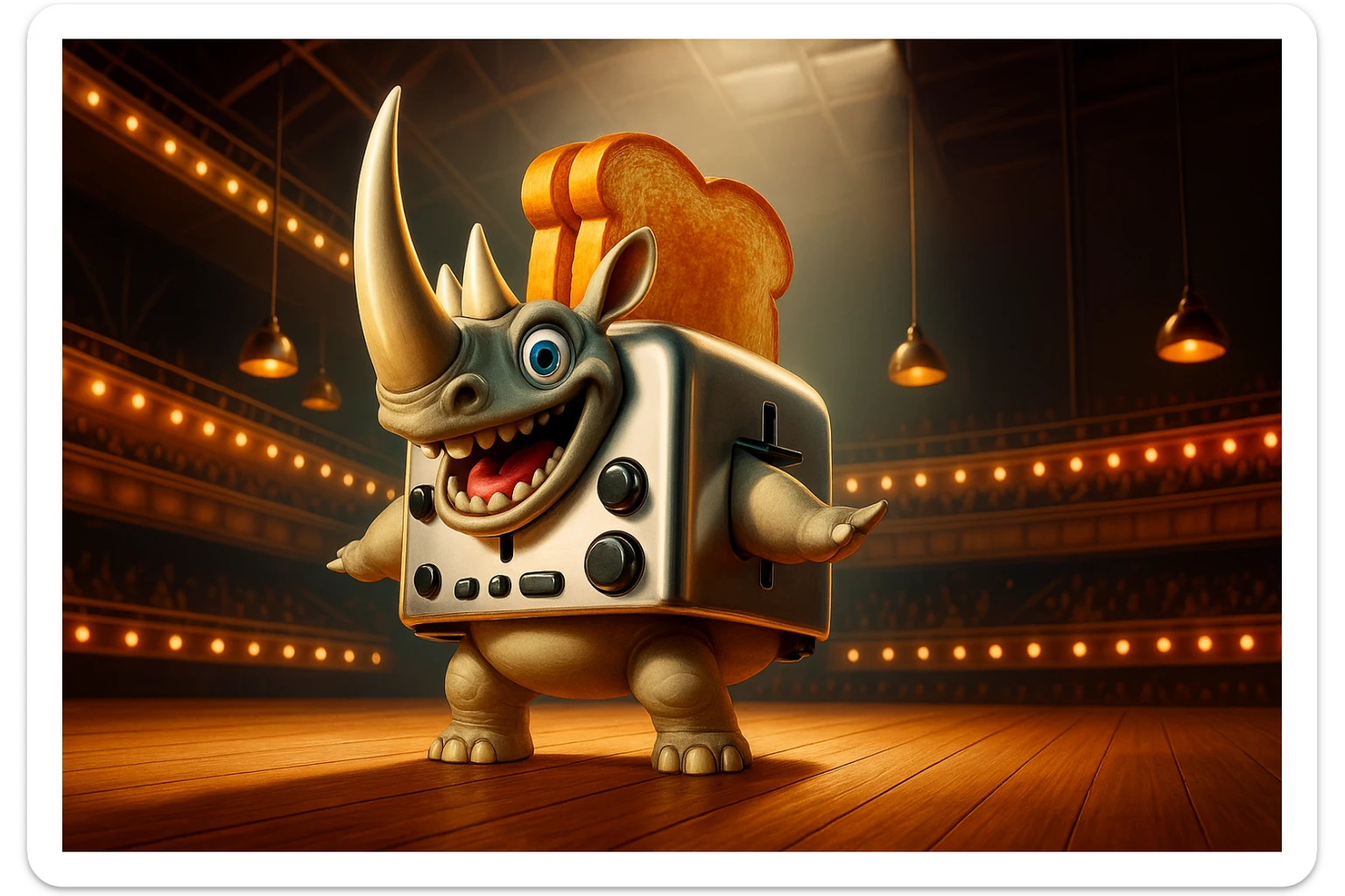 crea una fotografia ratio 16.9 identica a esta no debes cambiar nada solo darmela en estilo Foto hiper realista,no debes agrgar elementos ni letras todo debe permanecer igual y con la isma paleta de colores y expresiones.puede arreglar unpoco parta qsean mas vivos los colores sticker