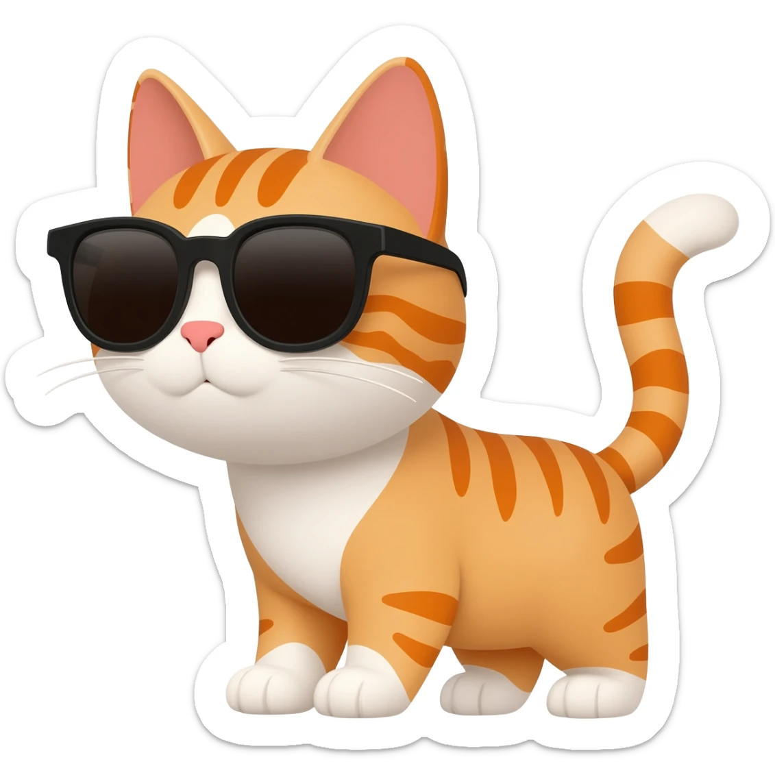 Cat wearing sunglasses sticker