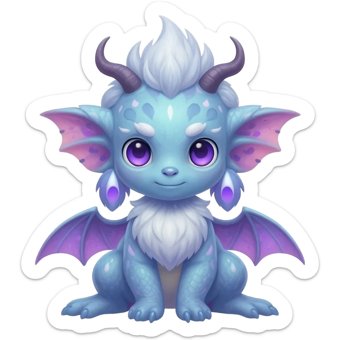 Cool cute fantasy Fionbri-Vernid-creature by griffsnuff & LiLaiRa & Falvie full body sticker