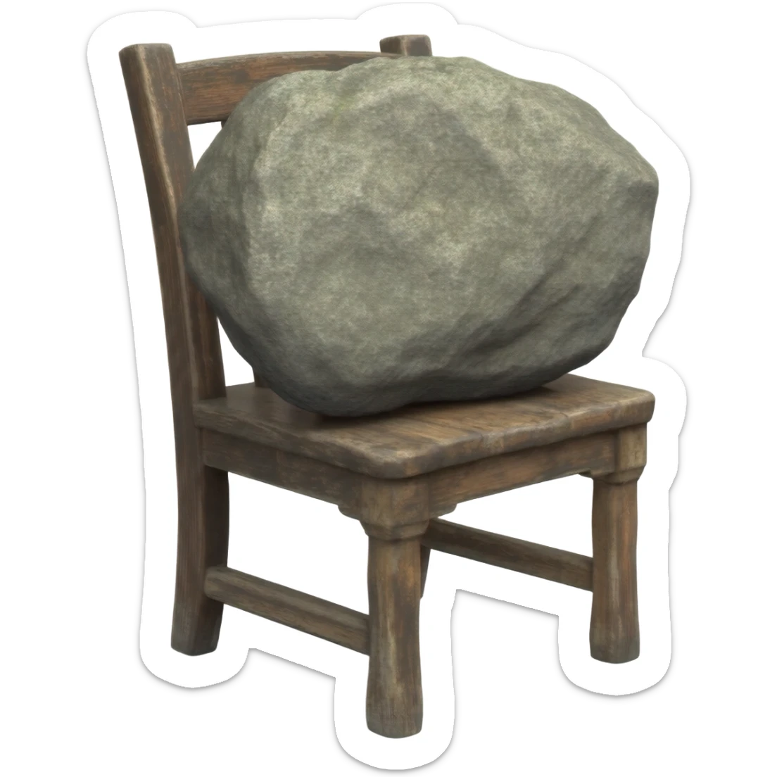 big rock on a chair sticker
