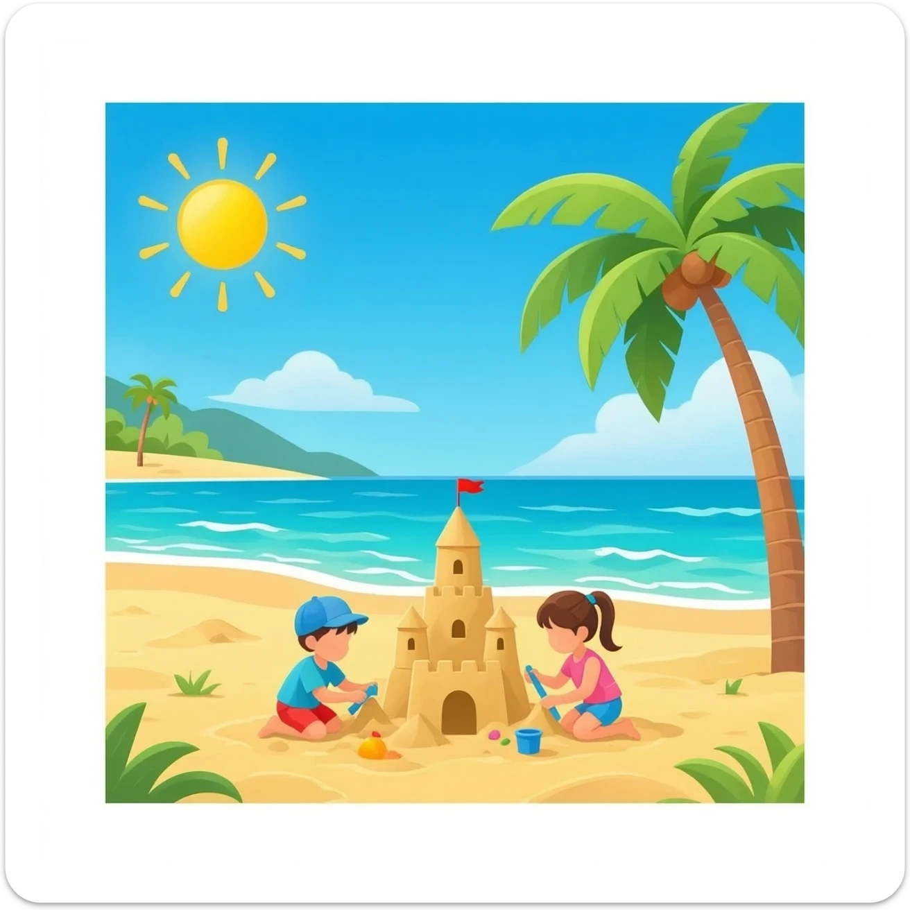 yellow summer holiday sticker