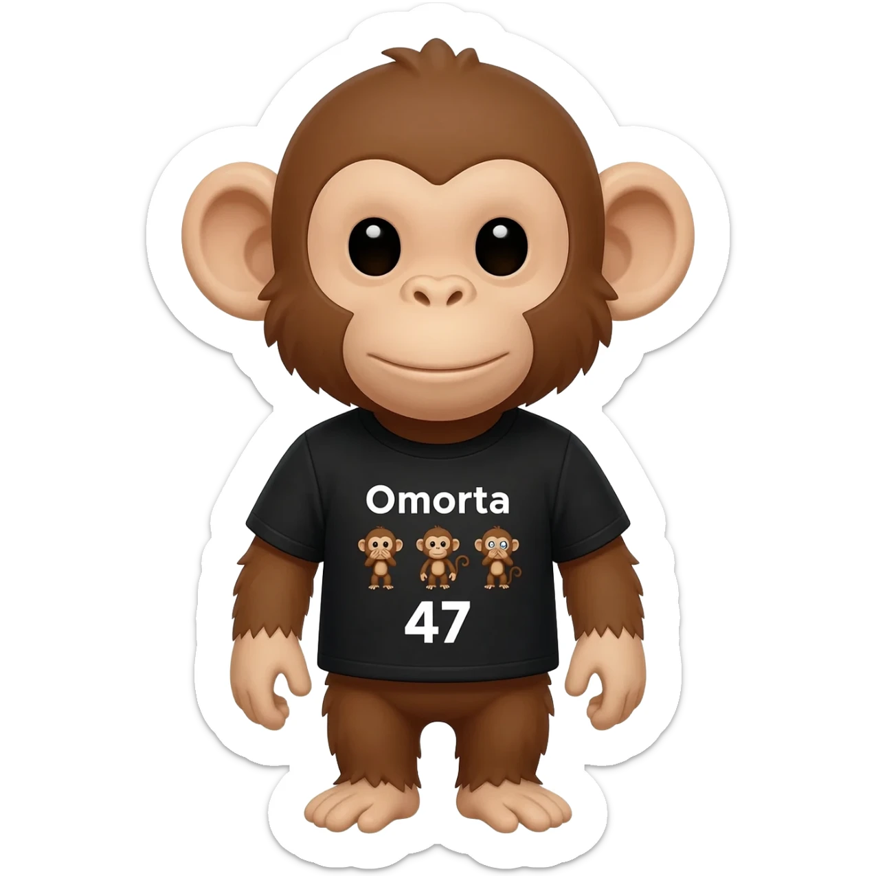 Monkey saying Omerta 47 ! With a black shirt having 3 monkeys one covering his mouth other one  covering his ears and other one covering his eyes sticker