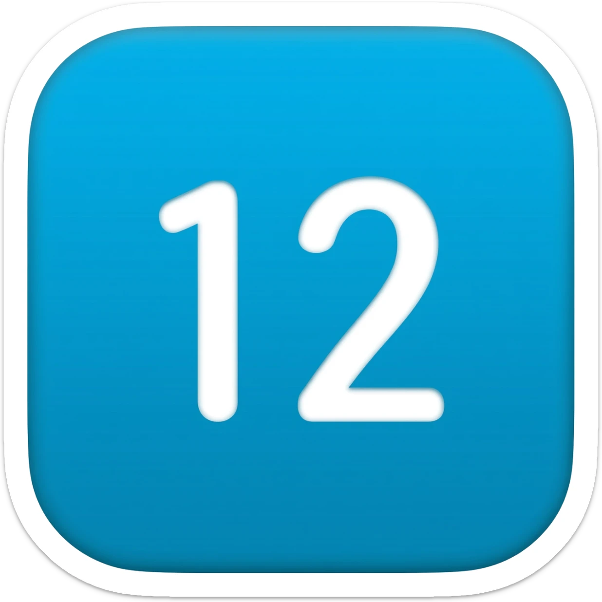 Blue sqaure with white text 12 sticker