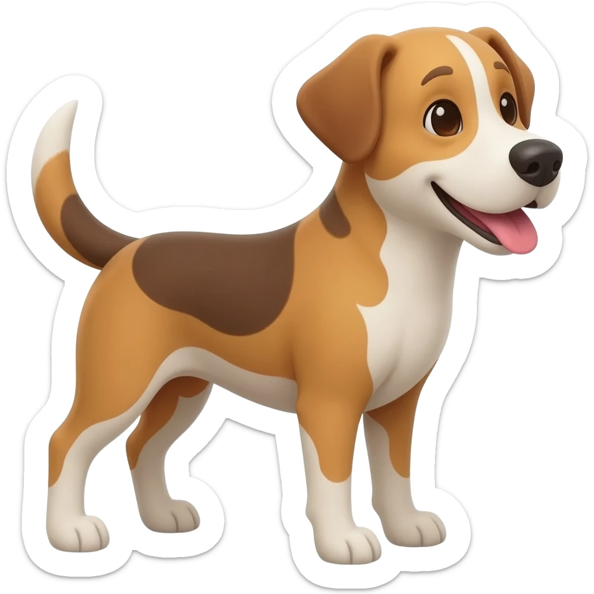 the dog looks contentedly to the right sticker