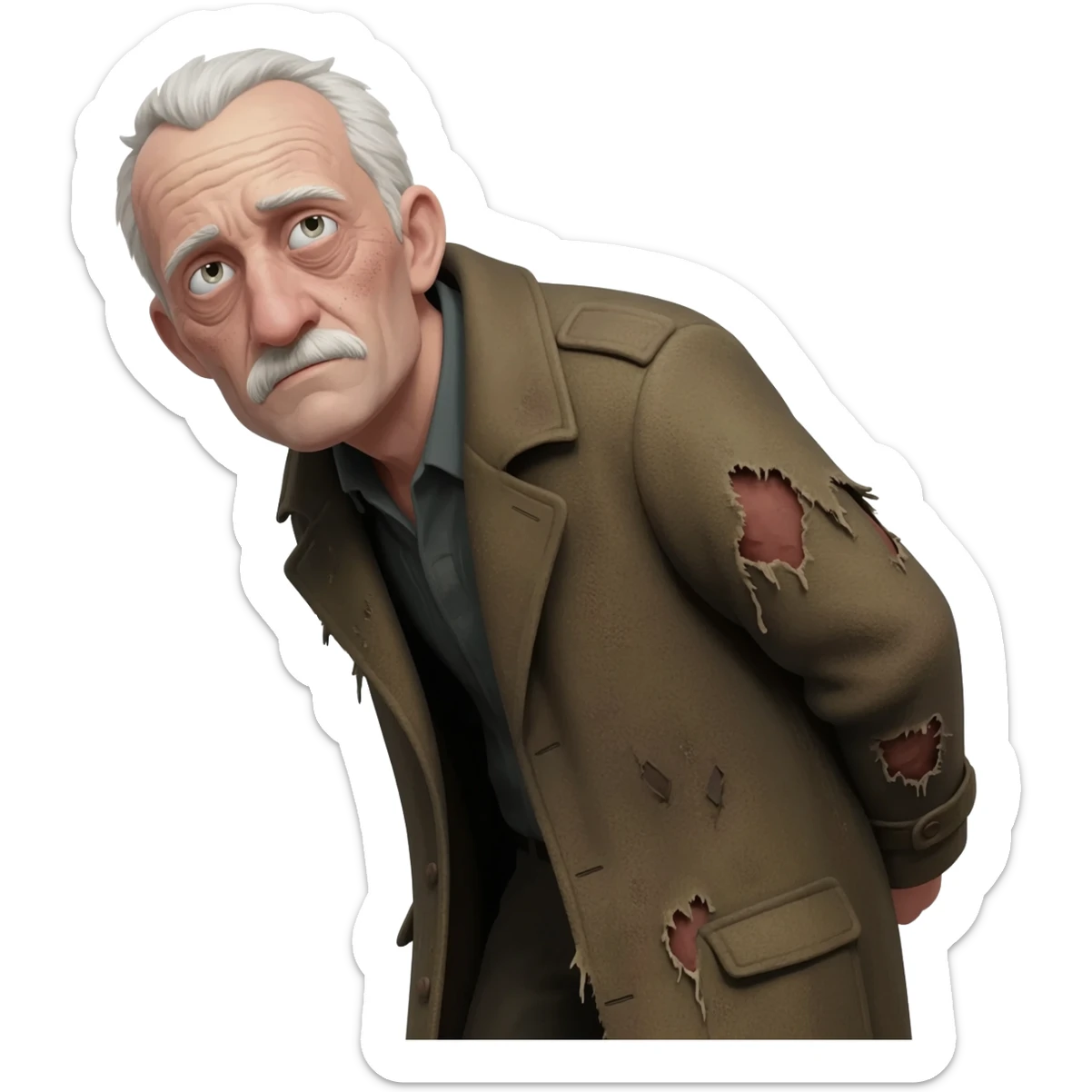 greedy old man sticker