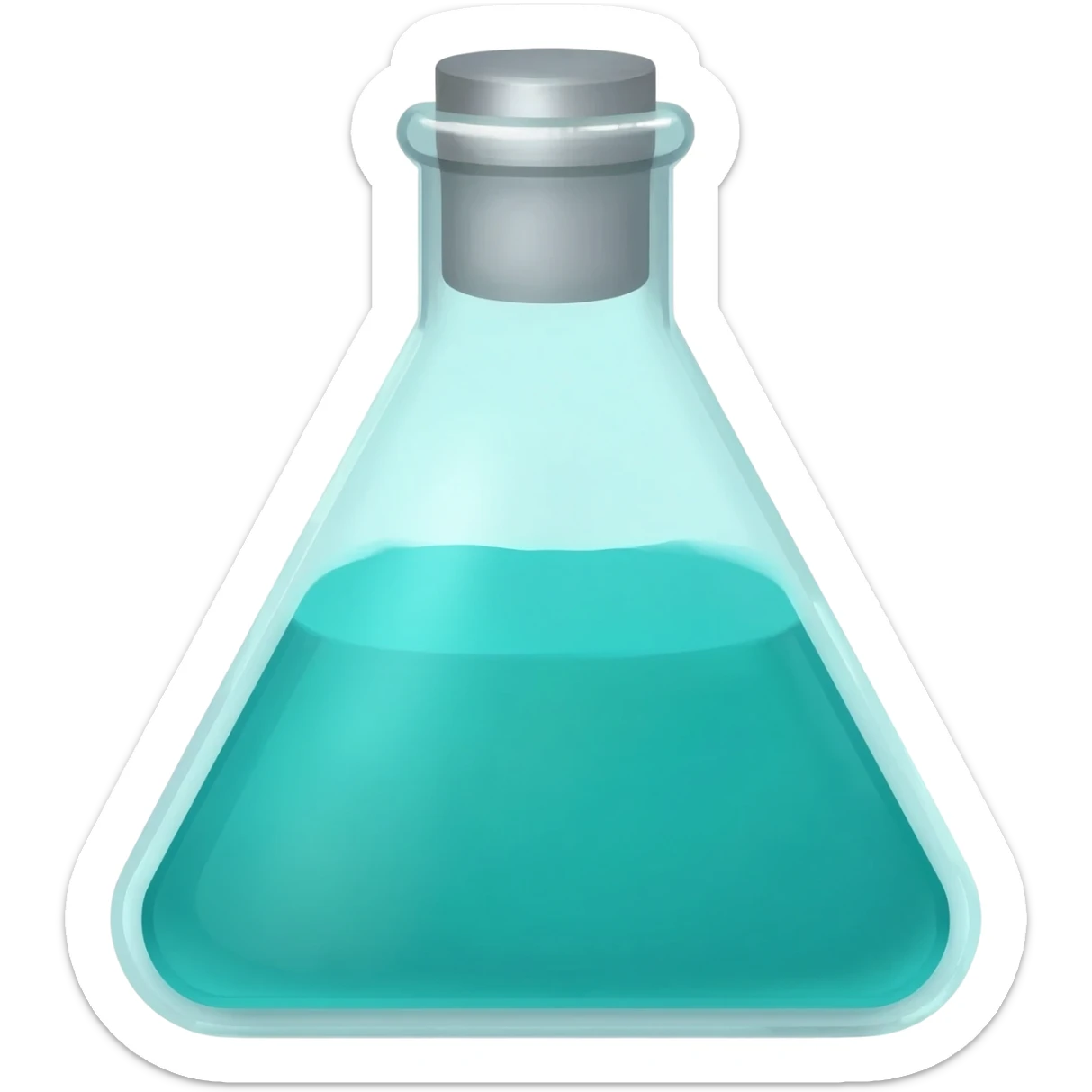 Teal triangle science jar sticker