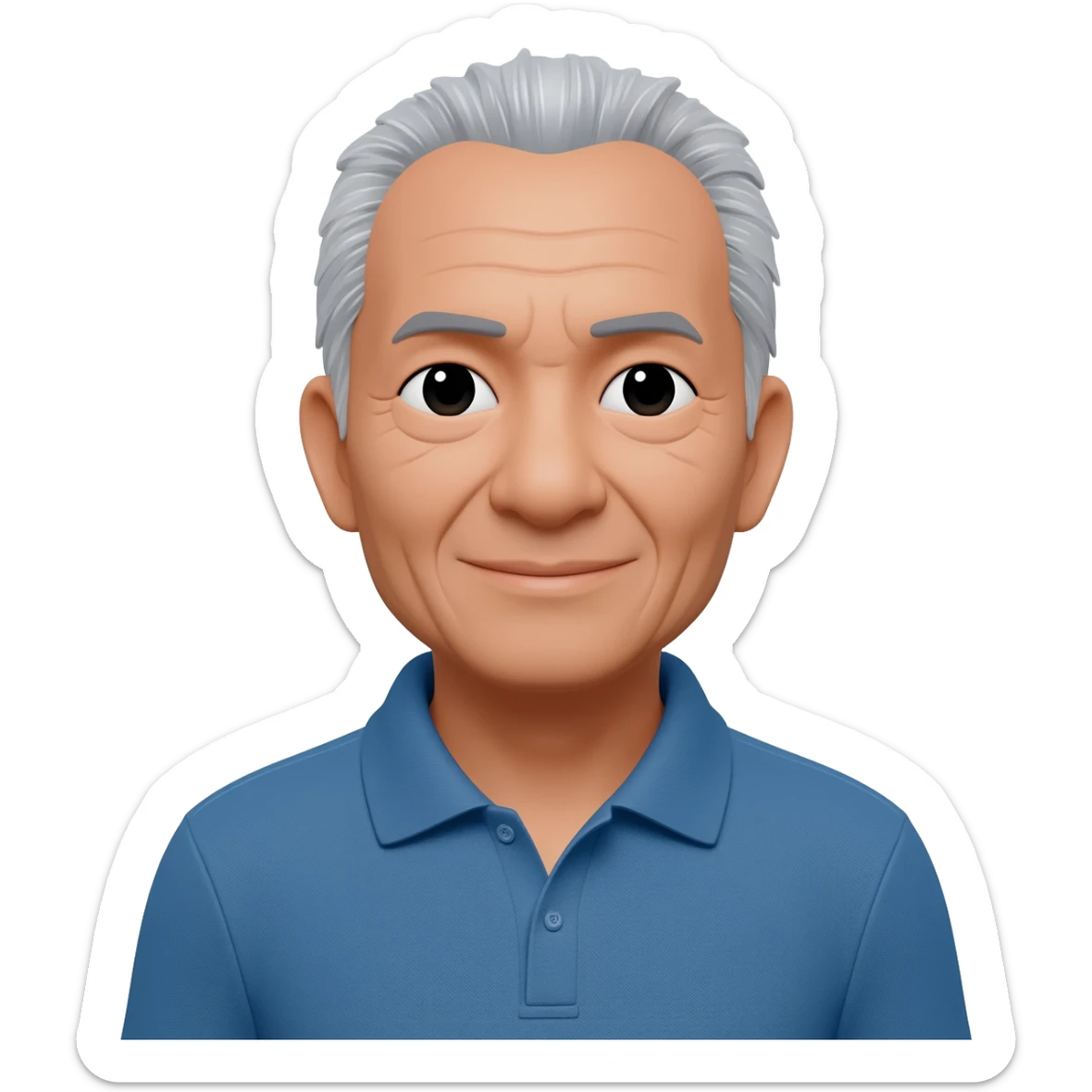 grandpa, short, grey hair, polo shirt, filipino sticker