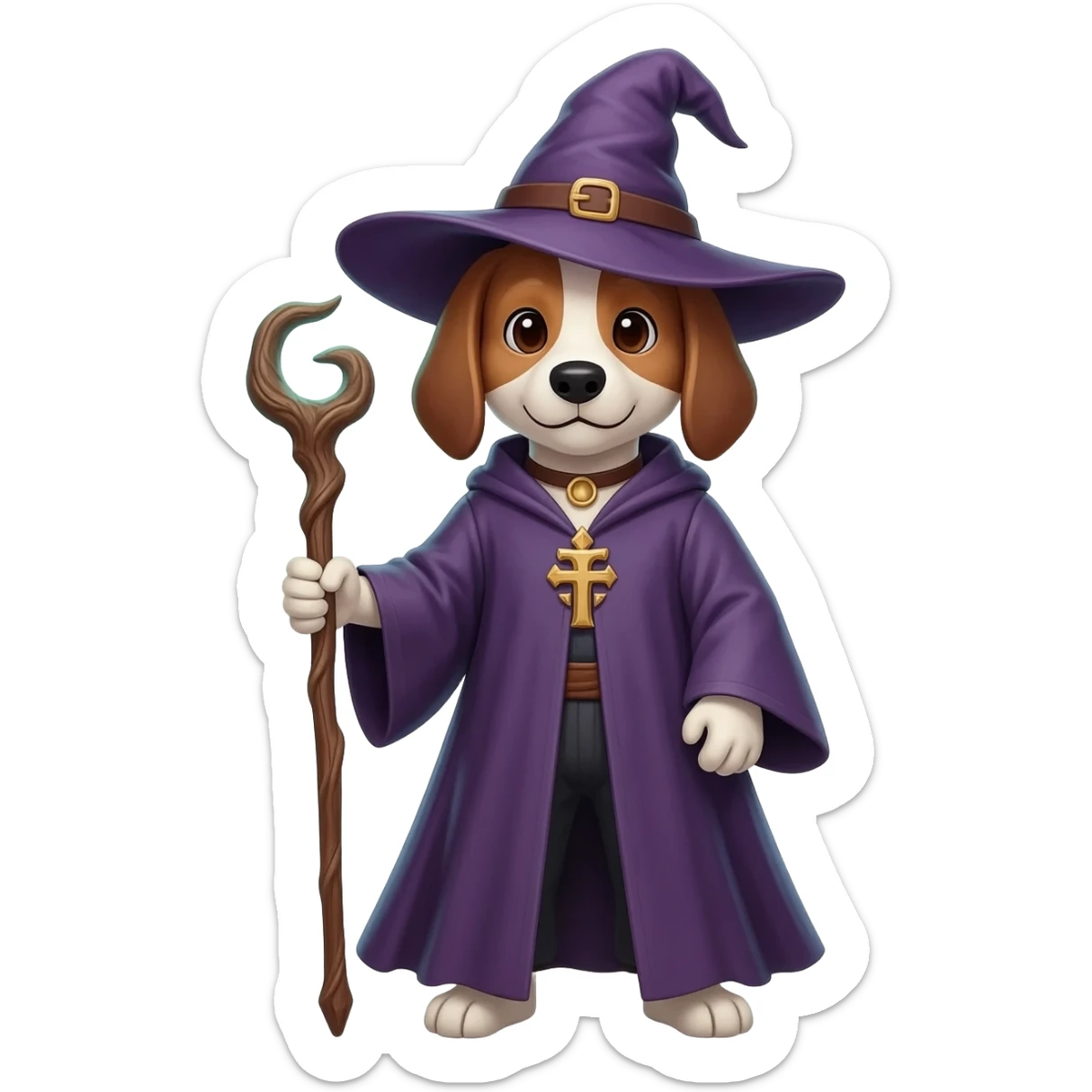 Dog wizard sticker