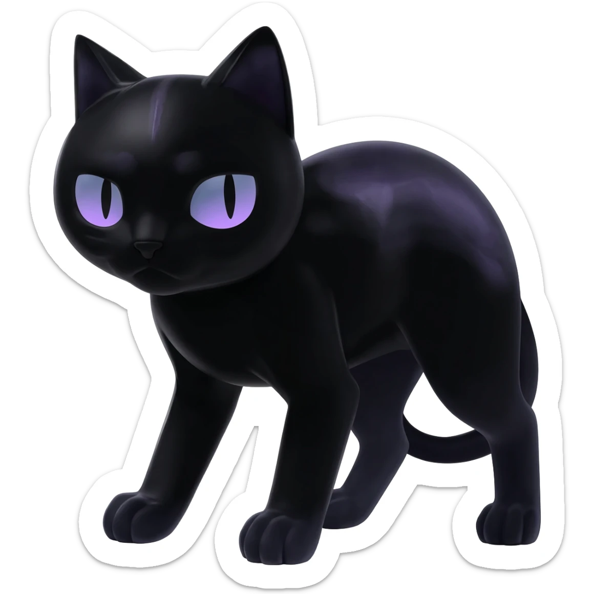 Black dark spooky badass cool shiny glossy smooth soft edgy Noivern-Noibat-Purloin-Torracat-Lykoi-Caracal-cat-Fakemon-fusion-hybrid-creature sticker