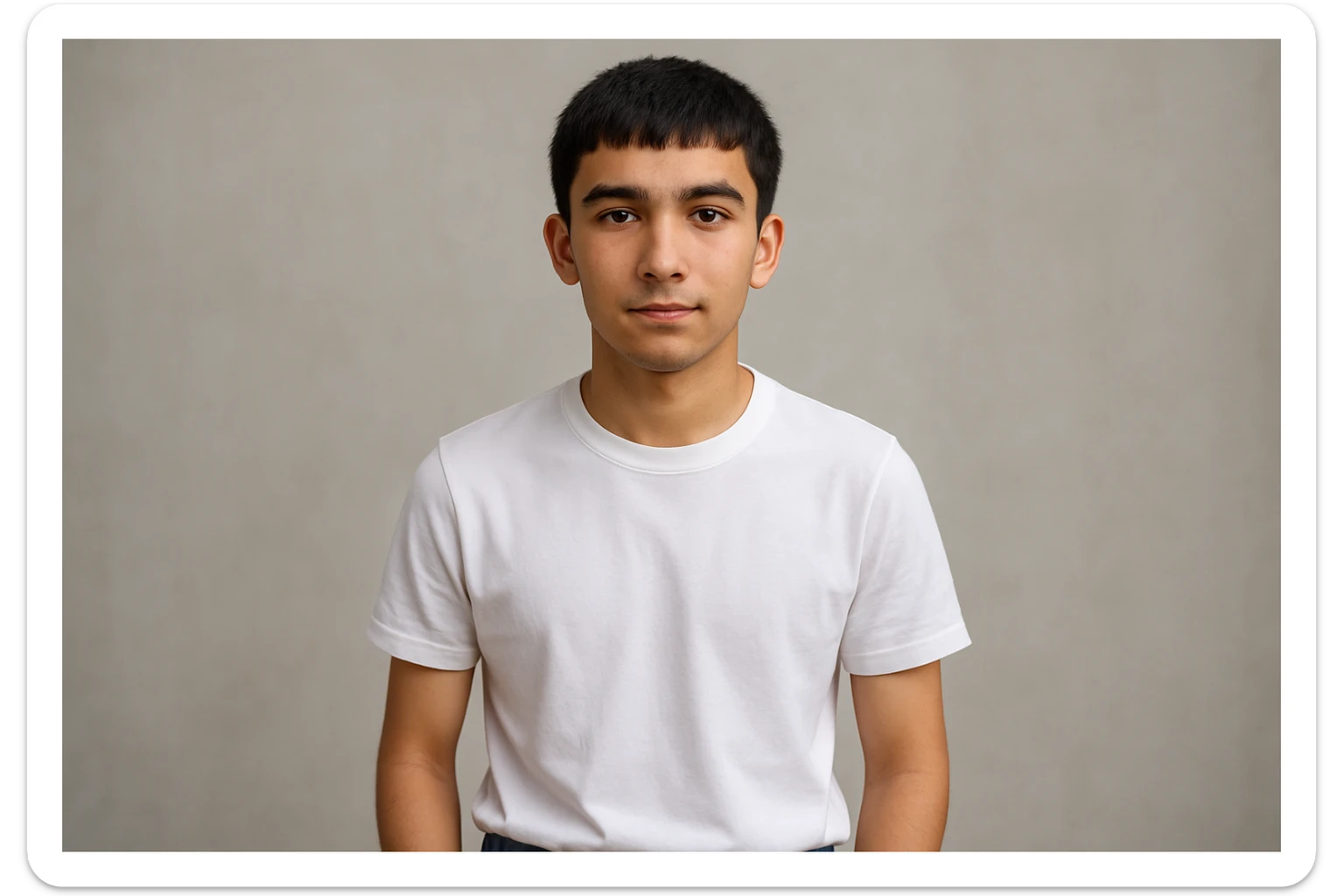 16 17 yoshli uzbek bolasini tasvirlab ber hech qanday milliy kiyimlarsiz sticker