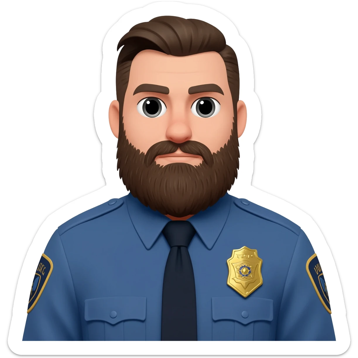 policeman with a beard sticker