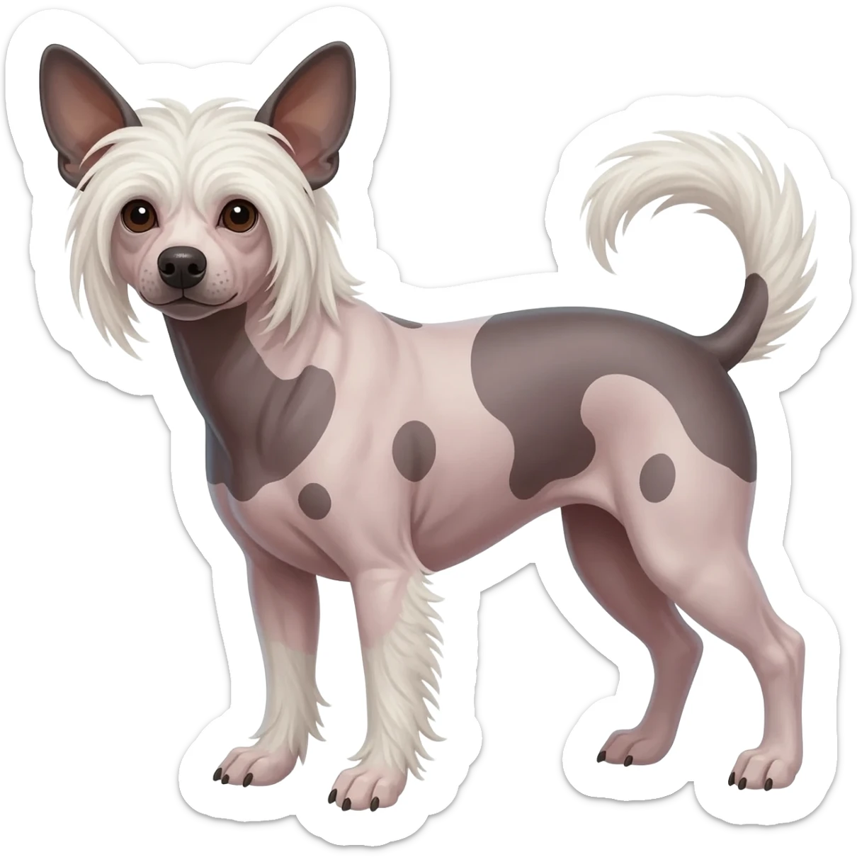 Chinese crested dog sticker